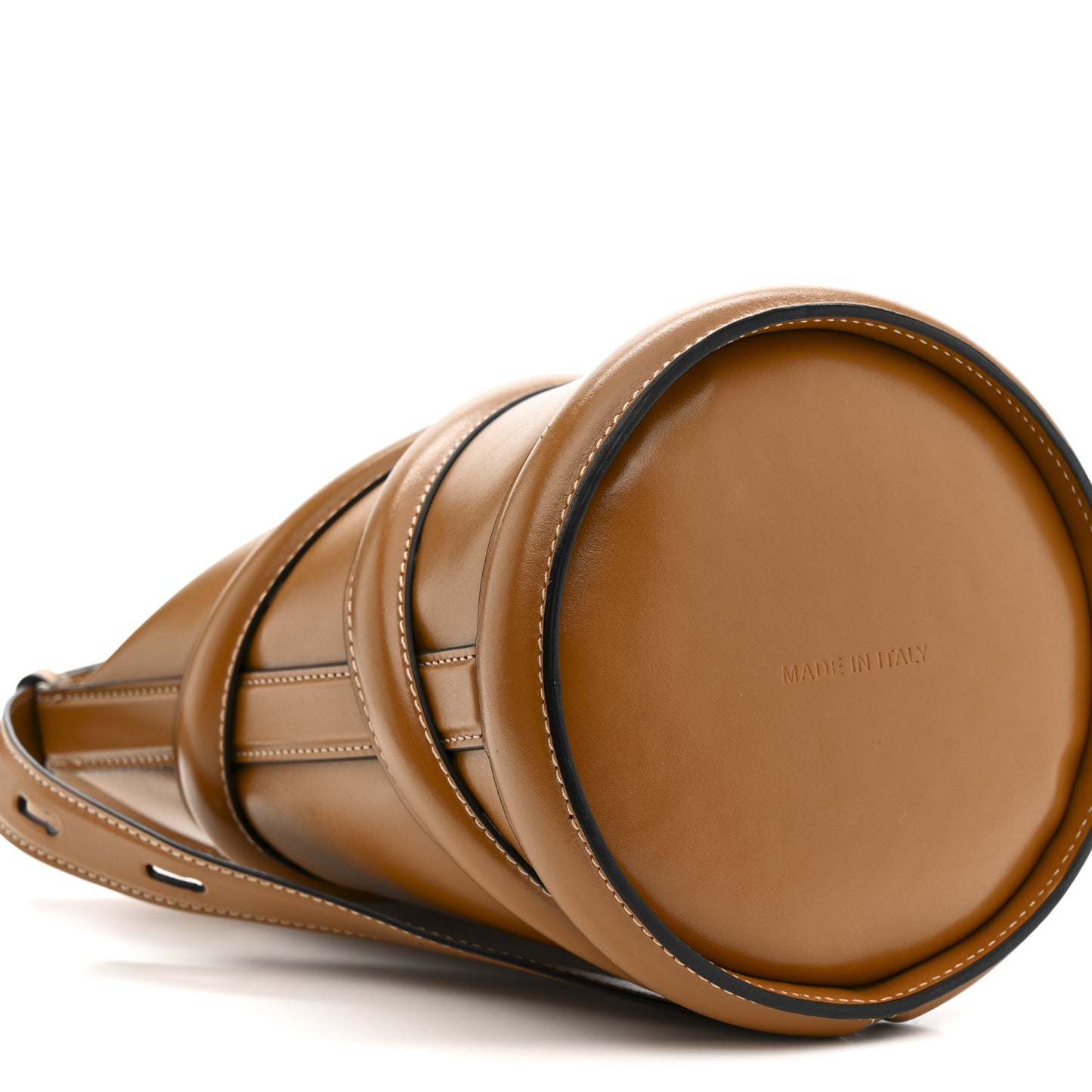 Calfskin Mini Curve Bucket Bag Tan