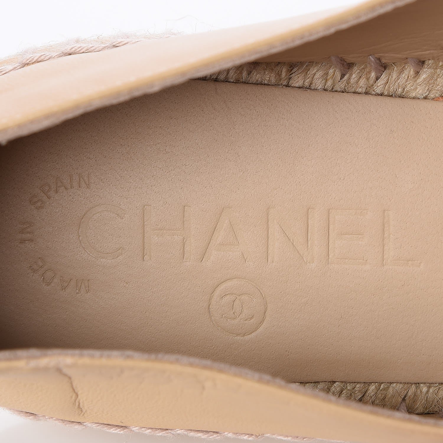 Chanel Lambskin CC Espadrilles 38 Beige Black 7 of 9