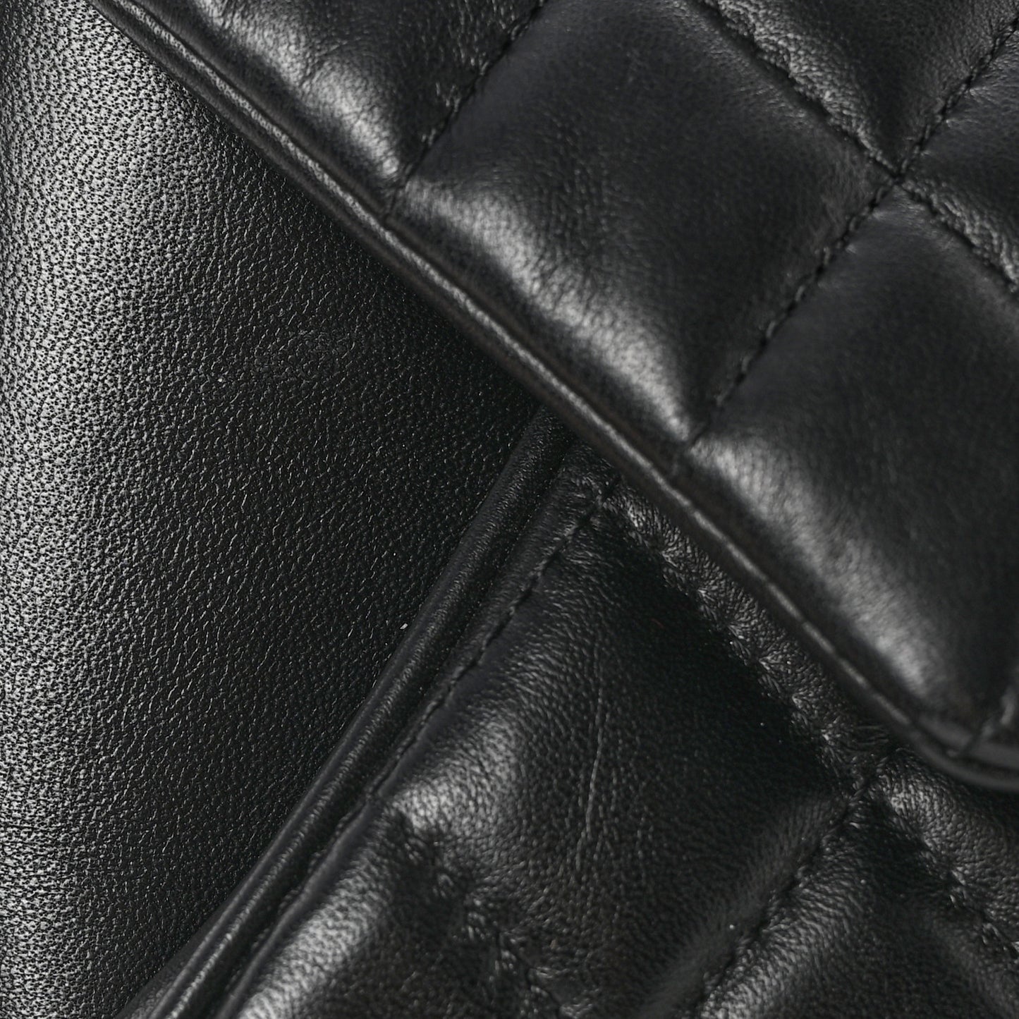 Lambskin Quilted Fold Up Again Clutch Black