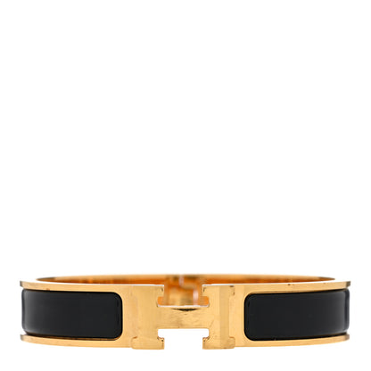 Hermes Enamel Narrow Clic Clac H Bracelet PM Black 1 of 3
