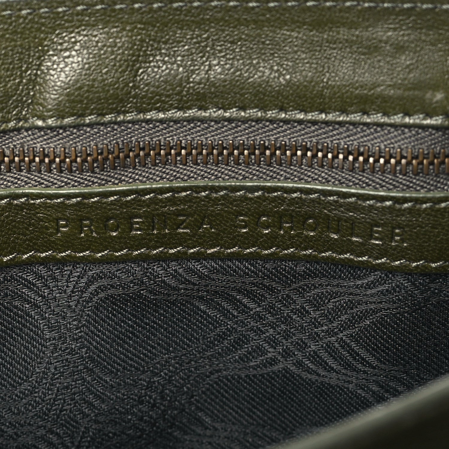 Proenza Schouler Lambskin PS1 Pochette Clutch Military 6 of 8