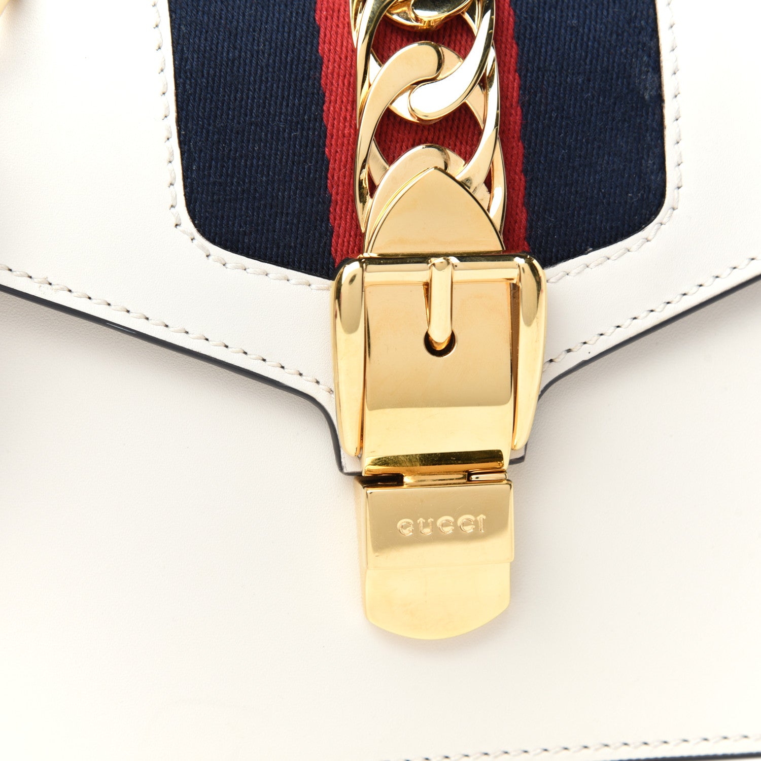 Gucci Calfskin Mini Sylvie Top Handle Bag White 10 of 10