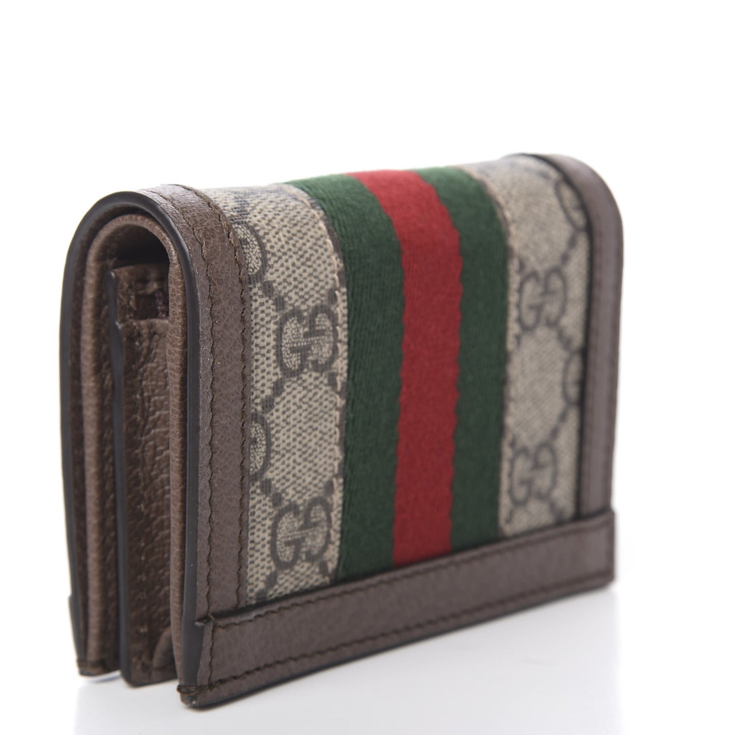 GG Supreme Monogram Web Ophidia Card Case Beige New Acero