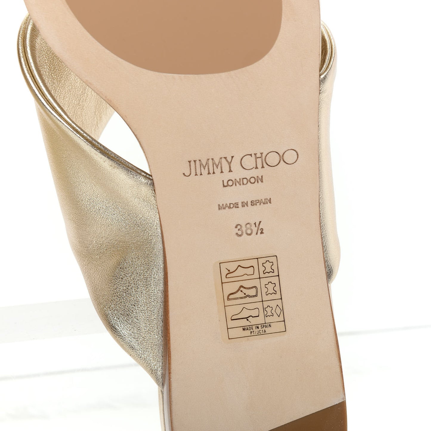 Metallic Nappa Narisa Flat Sandals 38.5 Champagne