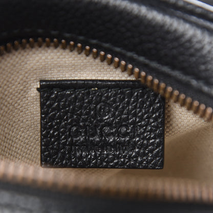 Gucci Grained Calfskin Mini Logo Messenger Bag Black 6 of 10