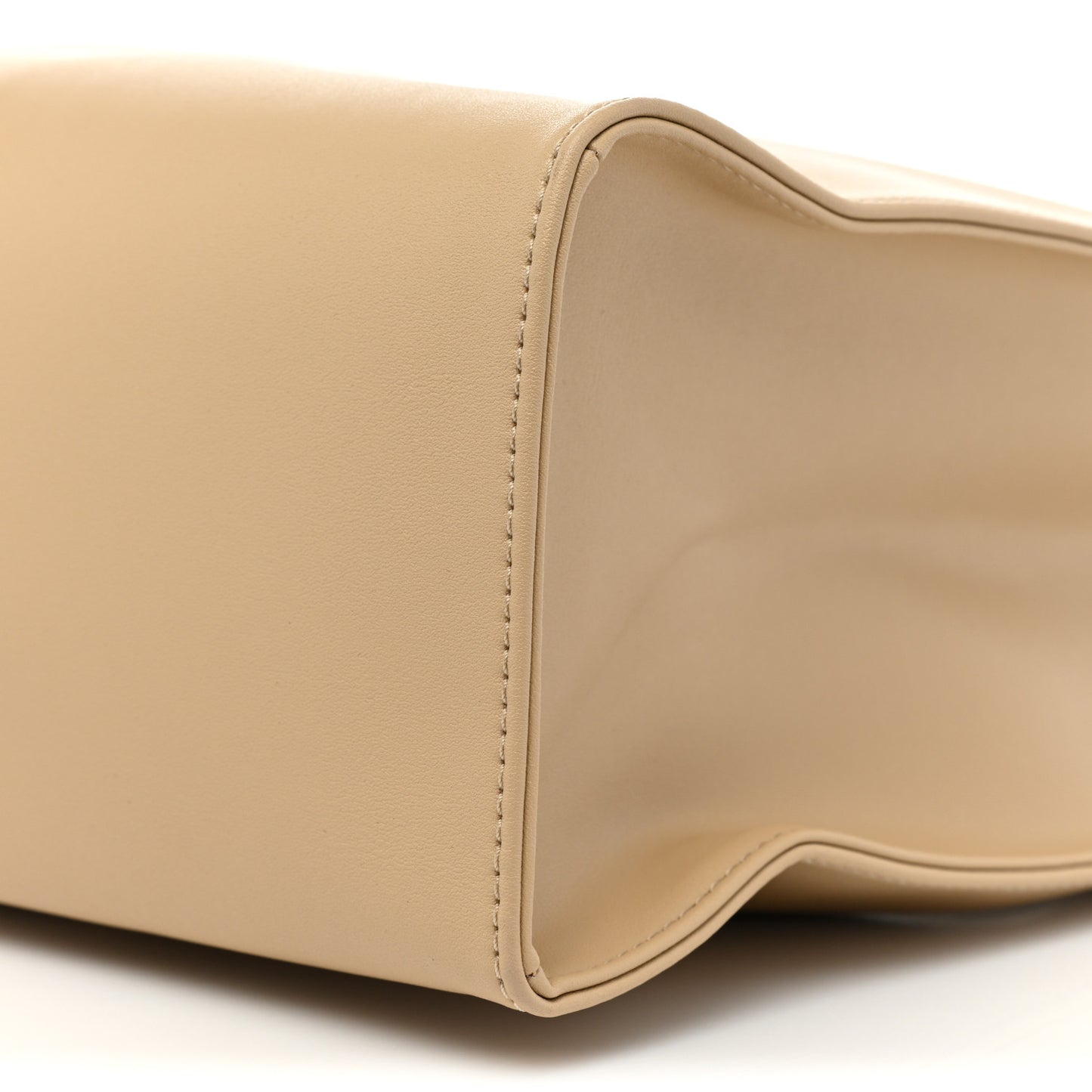 Vegan Leather Medium Shopping Bag Cream