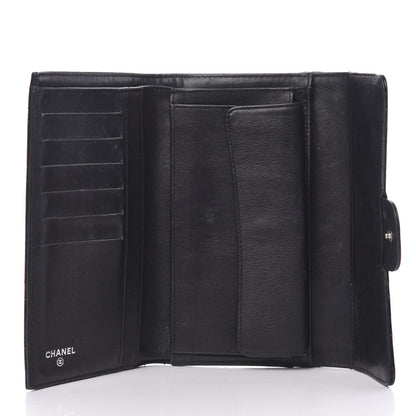 Chanel Patent Quilted Large Flap Wallet Black 5 of 8