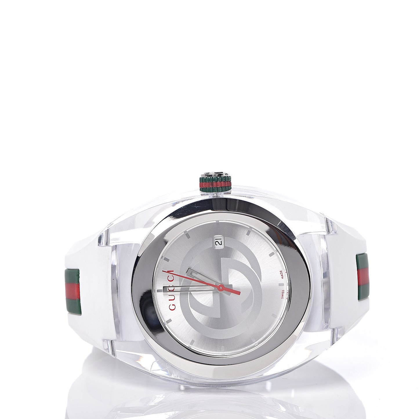 Stainless Steel Rubber 46mm Sync Web Quartz Watch White