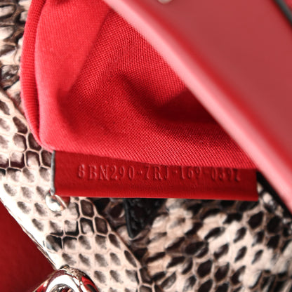 Fendi Vitello Seta Elaphe Crocodile Monster Eyes Medium Peekaboo Iconic Satchel Ribes Naturale 9 of 11