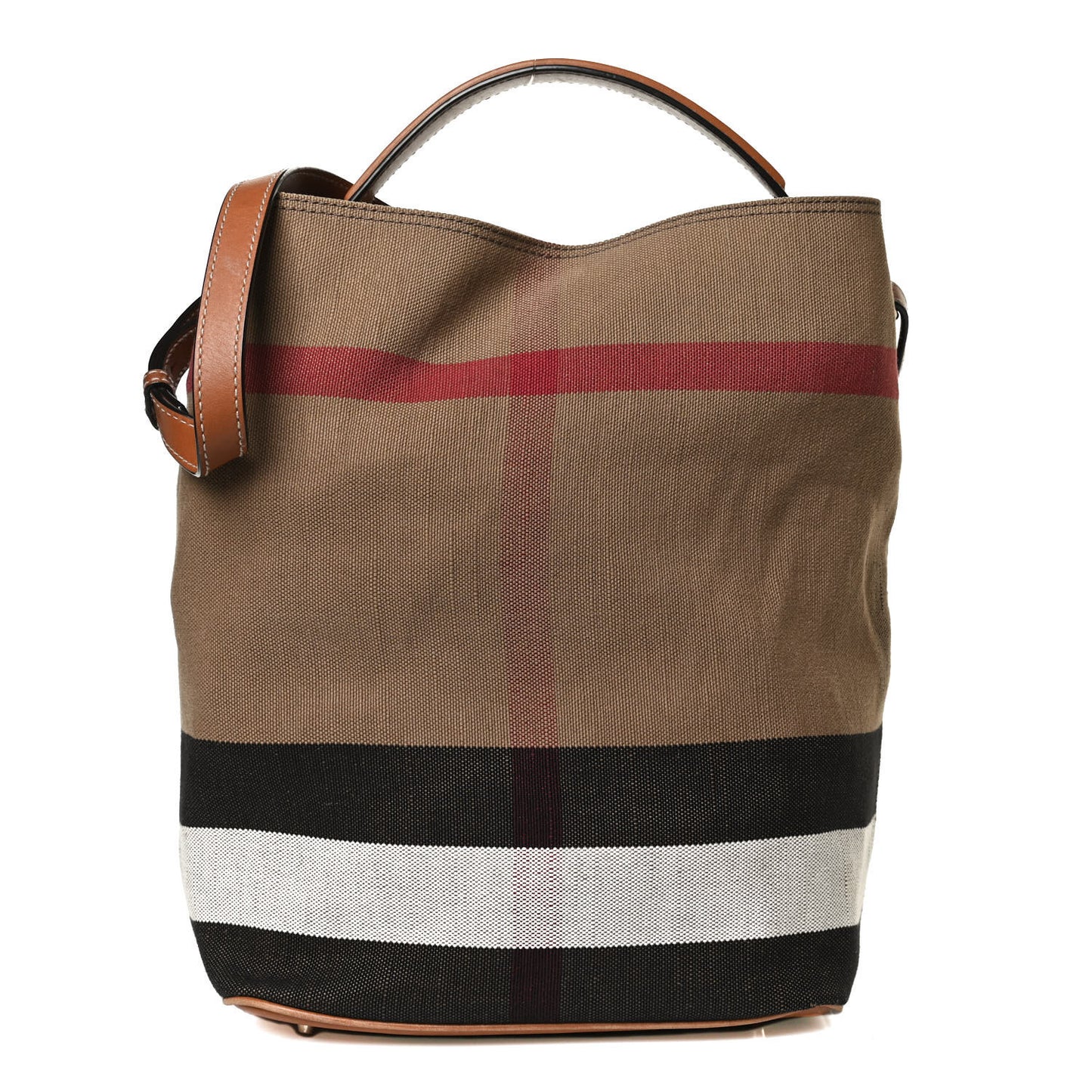 Canvas Mega Check Medium Ashby Hobo Saddle Brown