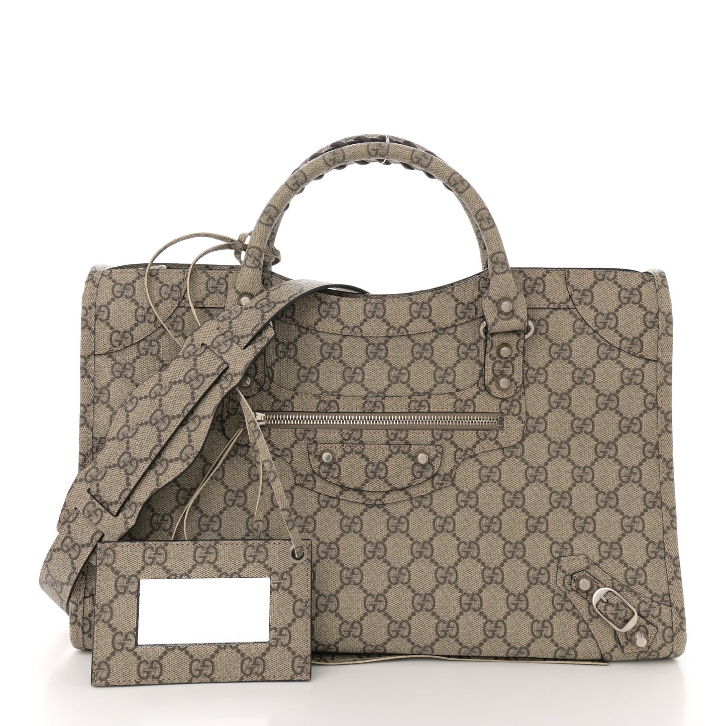 X GUCCI GG Supreme Monogram Neo Classic Silver Hardware City Beige Ebony