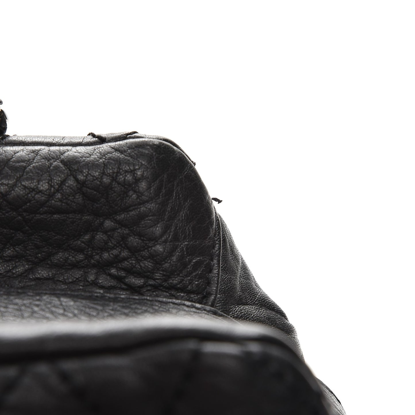 Distressed Lambskin Quilted Small Le Marais Tote Black