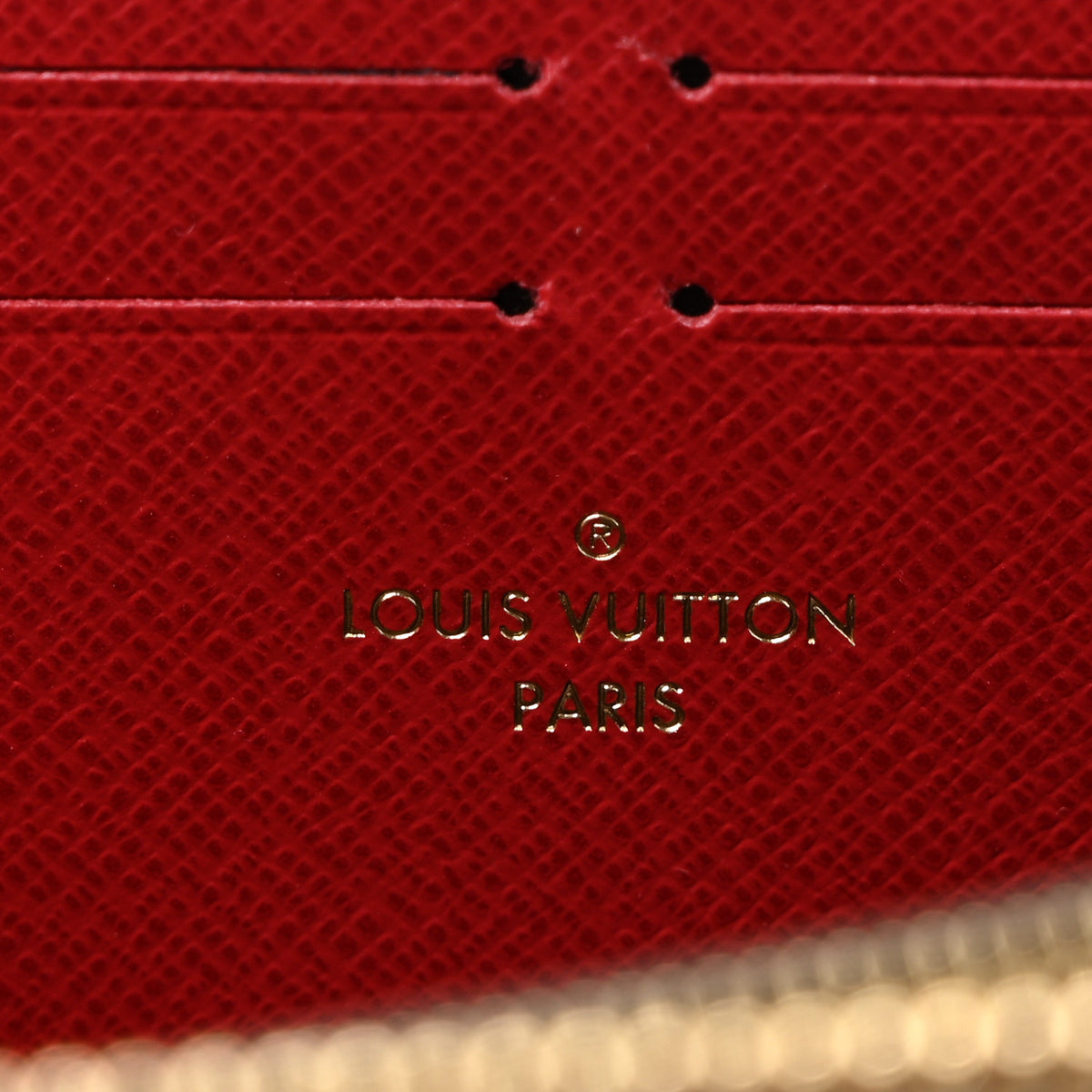 Damier Ebene Clemence Wallet Cherry