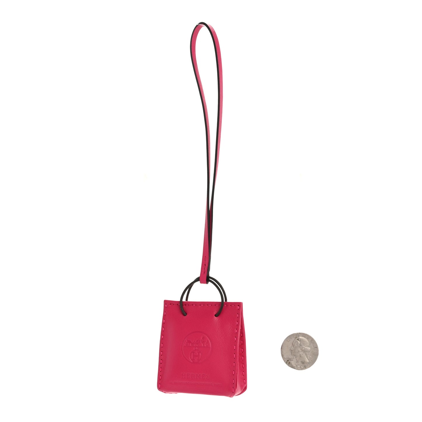 Milo Lambskin Swift Shopping Bag Charm Rose Mexico