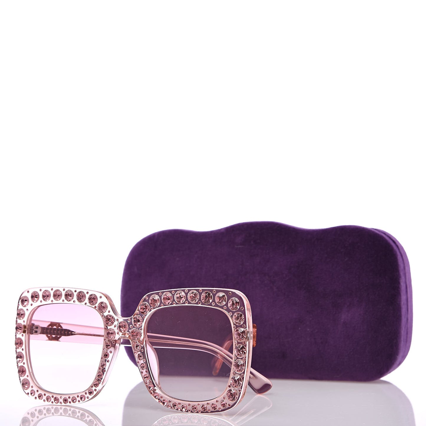 Crystal Square Frame Sunglasses GG0148S Pink