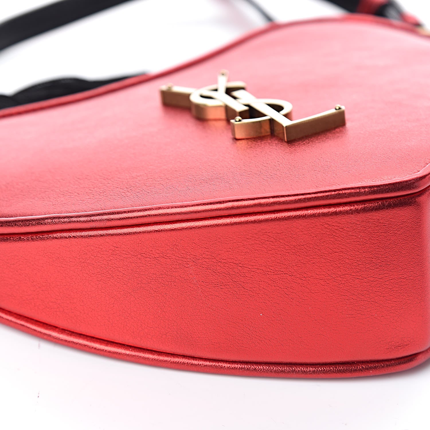 Saint Laurent Metallic Calfskin Heart Monogram Crossbody Black Rouge 8 of 11