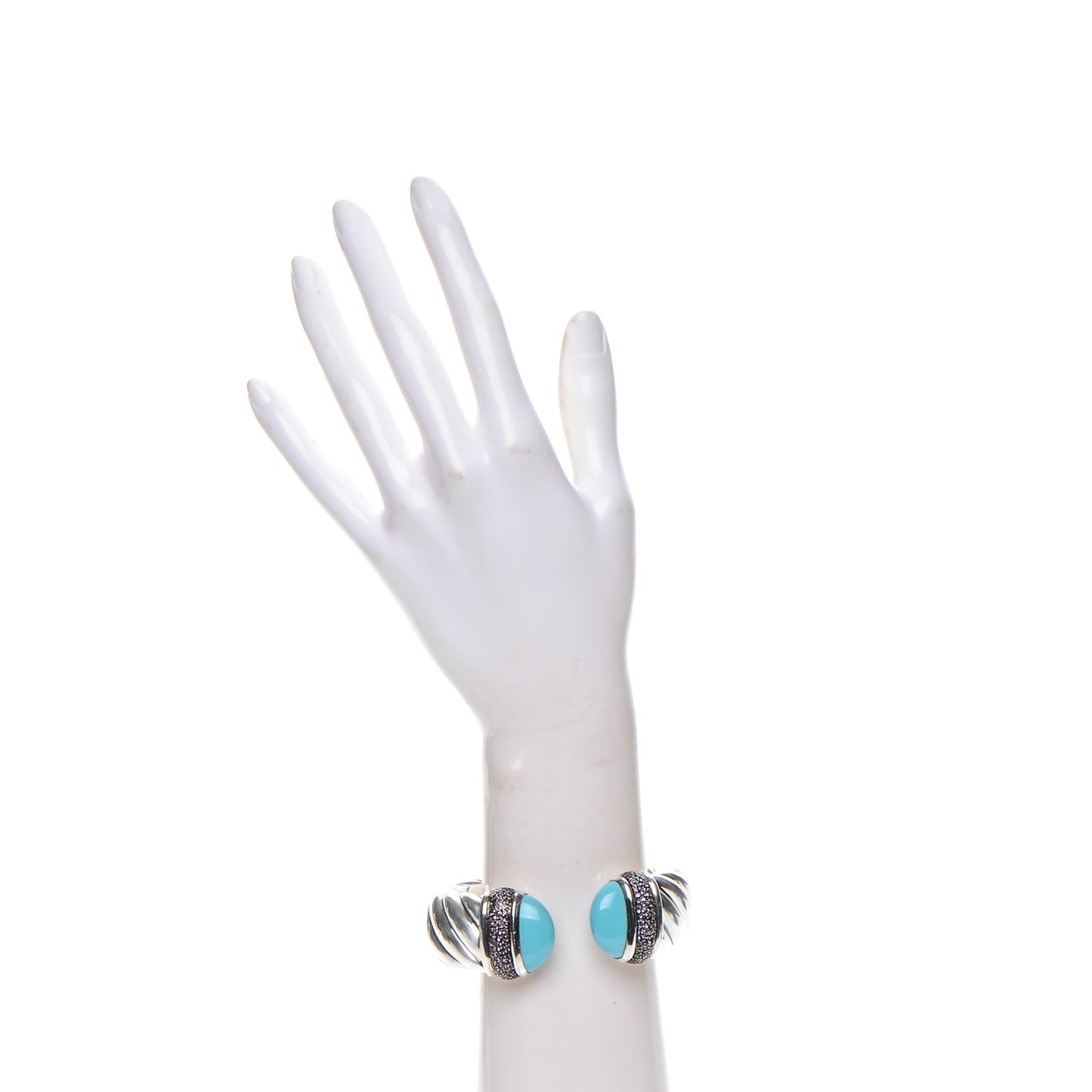 Sterling Silver Amethyst Turquoise 25mm Waverly Bracelet