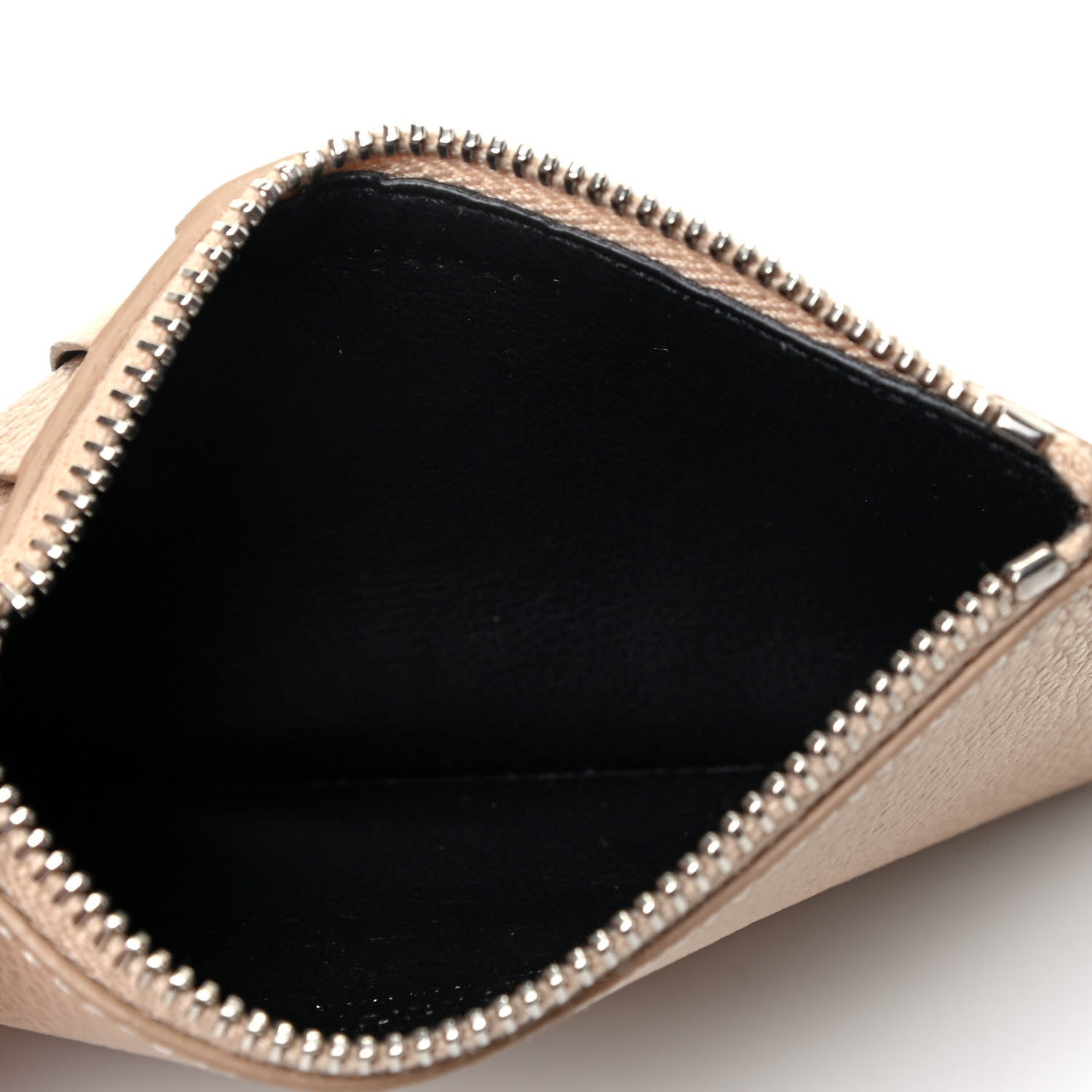 Saint Laurent Grained Calfskin 5 Fragments Zip Pouch Card Holder Nude 4 of 4