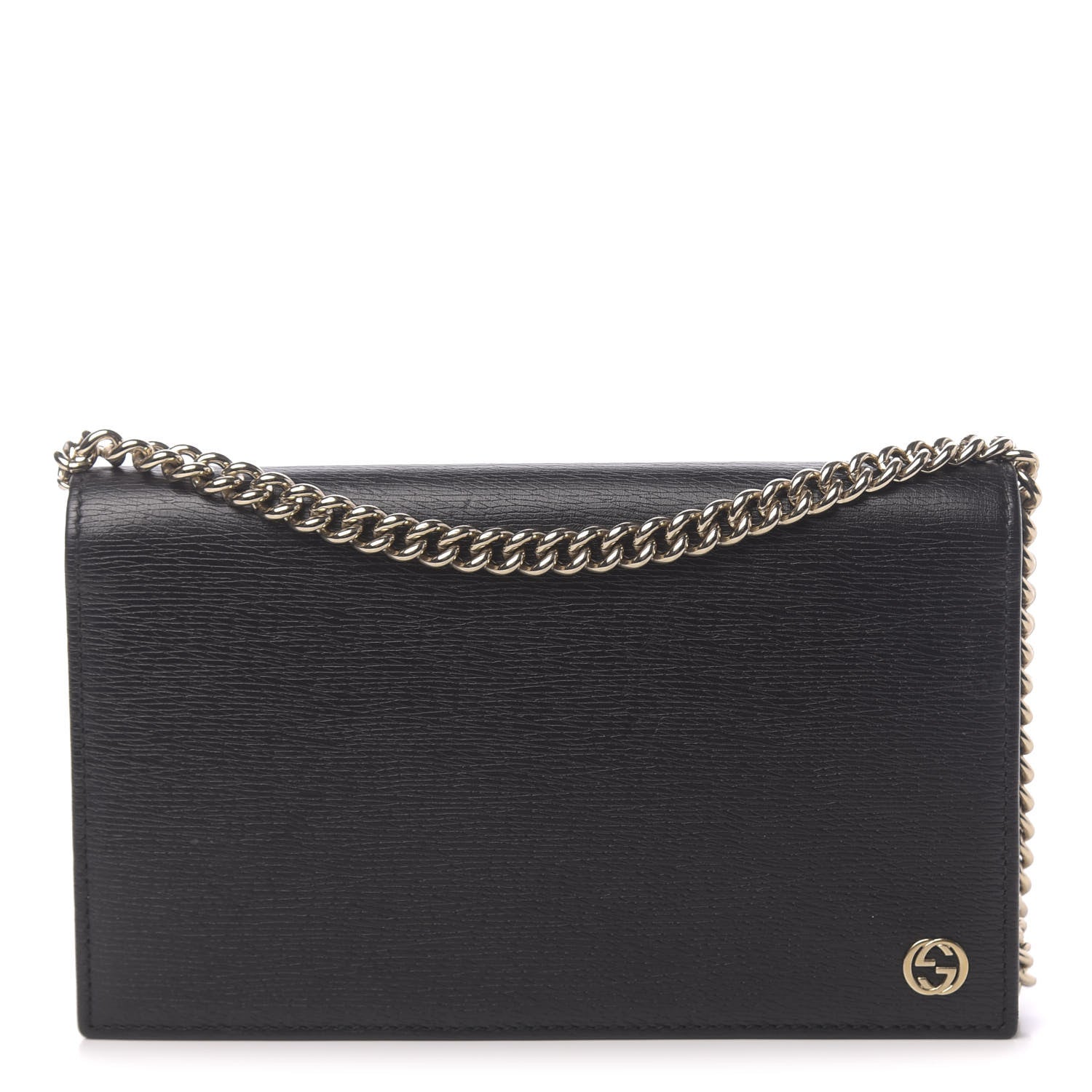 Gucci Textured Calfskin Medium Betty Chain Wallet Black 1 of 11