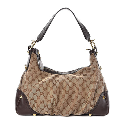 Gucci Monogram Medium Jockey Hobo Dark Brown 1 of 12