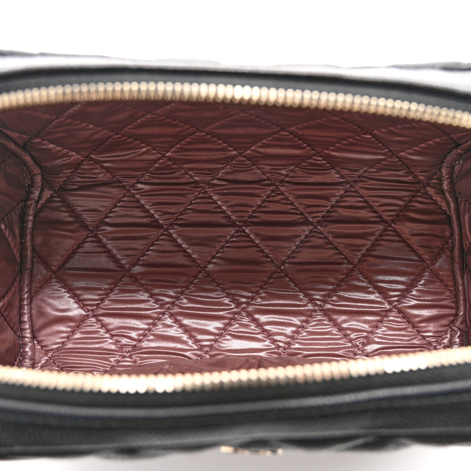 Chanel Caviar Quilted Double Zip Pouch Cosmetic Case Black 5 of 10