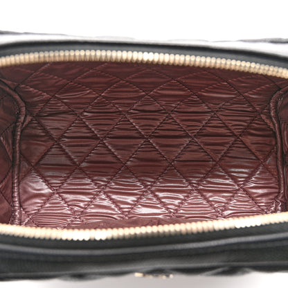 Chanel Caviar Quilted Double Zip Pouch Cosmetic Case Black 5 of 10