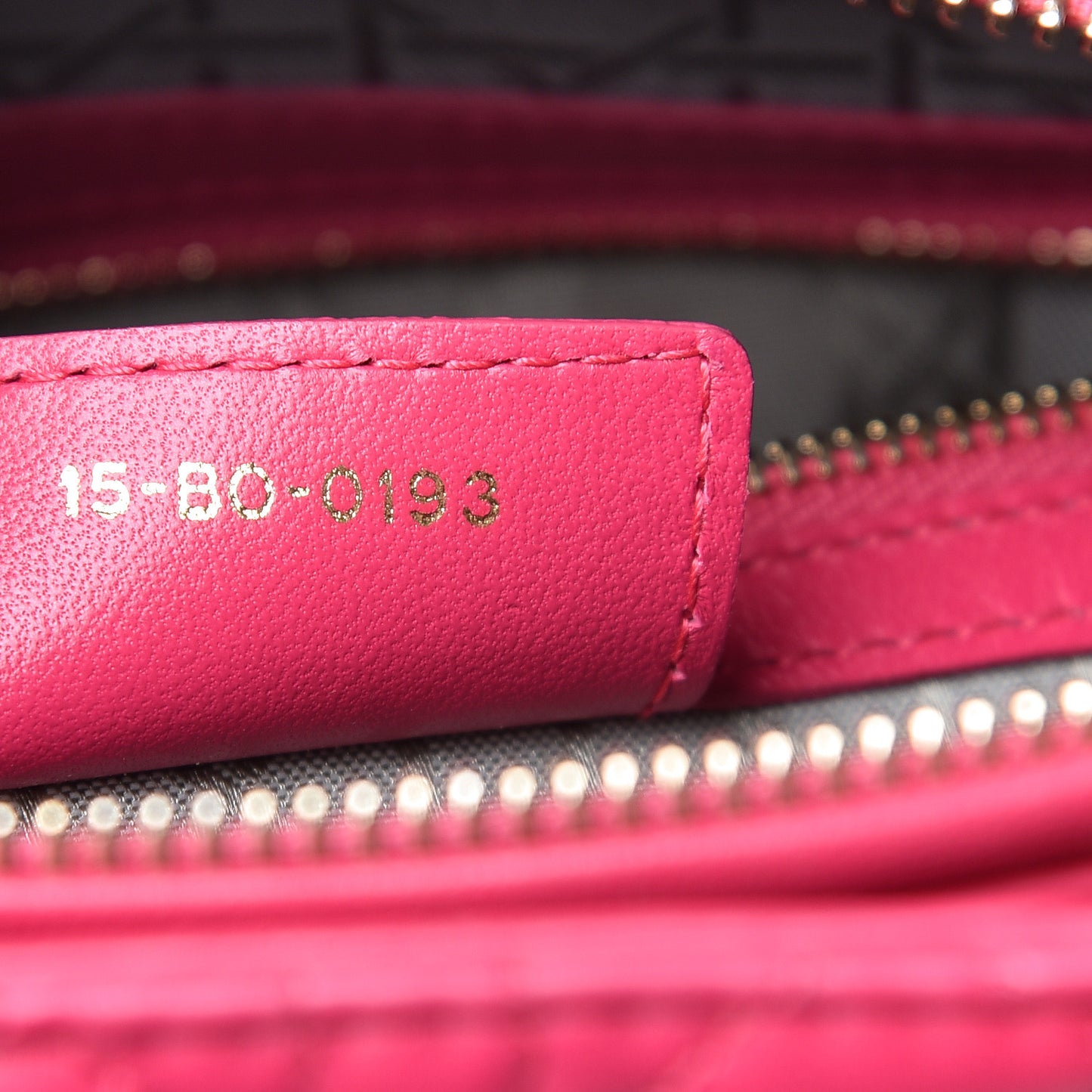 Lambskin Cannage Large Lady Dior Fuchsia