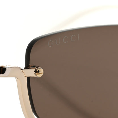 Gucci Metal Rectangular Frame Sunglasses GG1278S Brown Gold 7 of 8