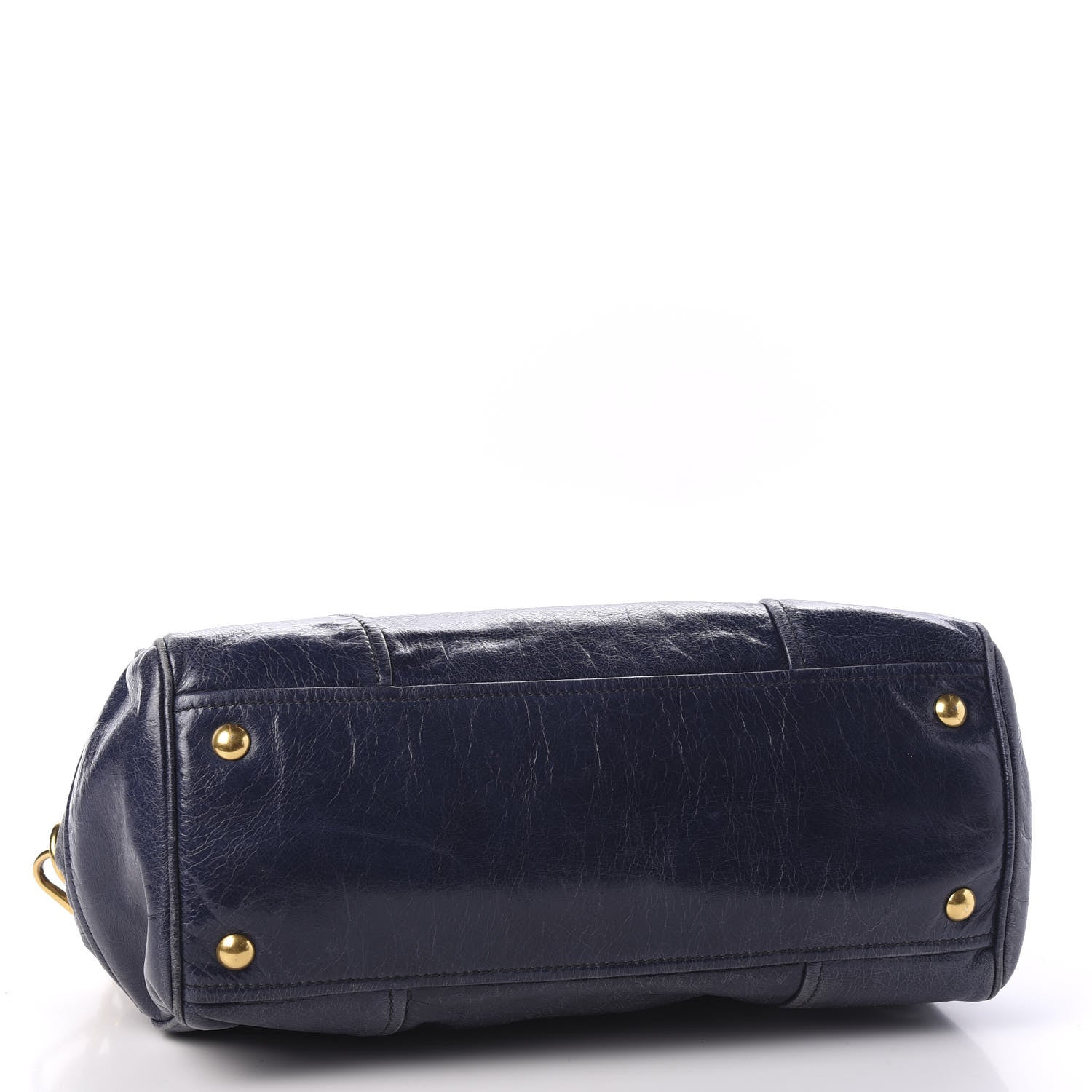 Miu Miu Vitello Shine Top Handle Satchel Bleuette 3 of 9
