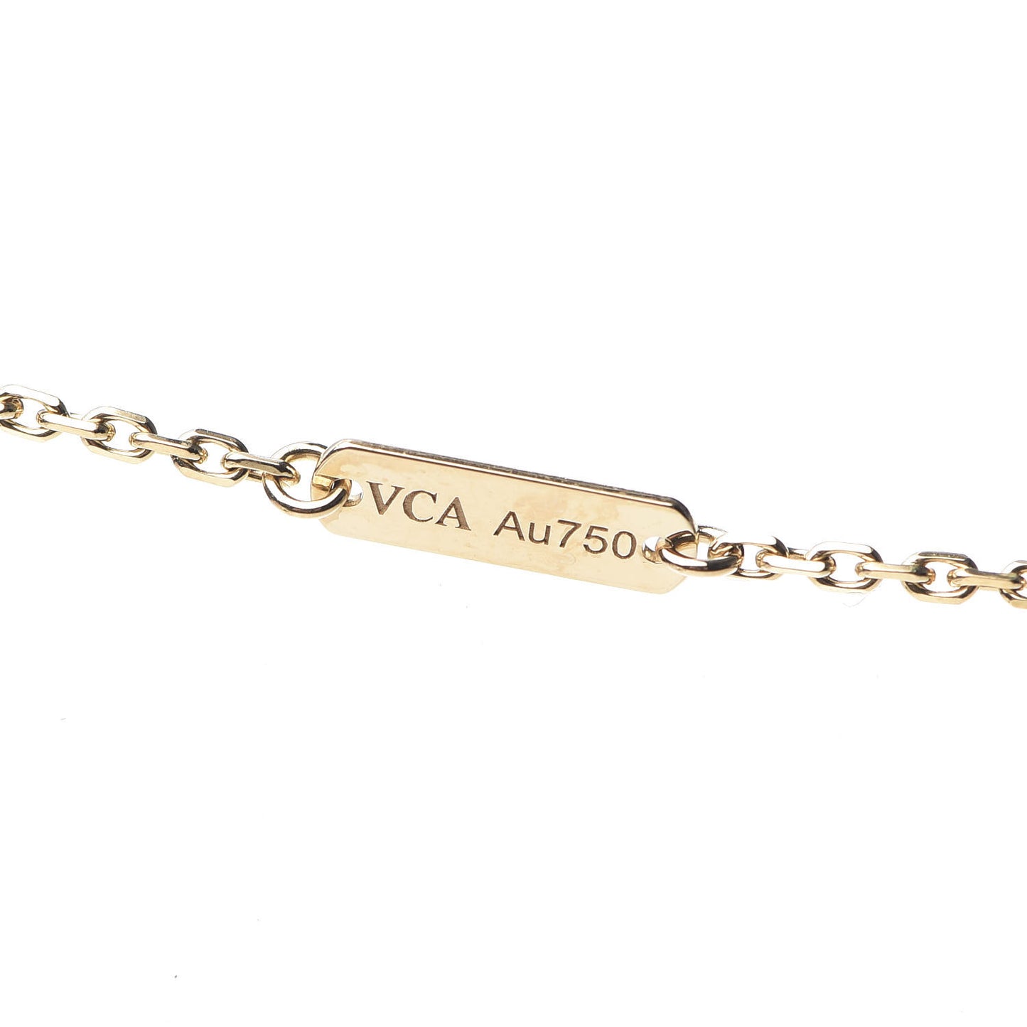 18K Yellow Gold Carnelian Vintage Alhambra Pendant Necklace