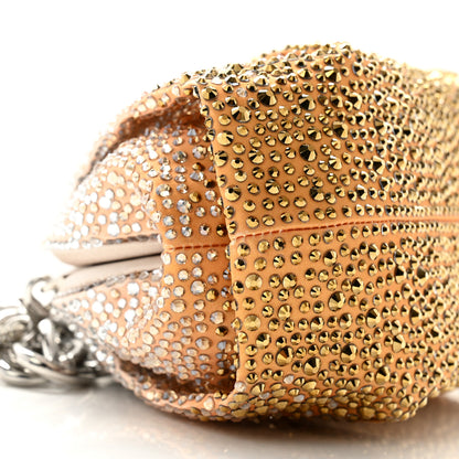 Judith Leiber Swarovski Crystal Satin Gemma Clutch Gold Silver 8 of 9
