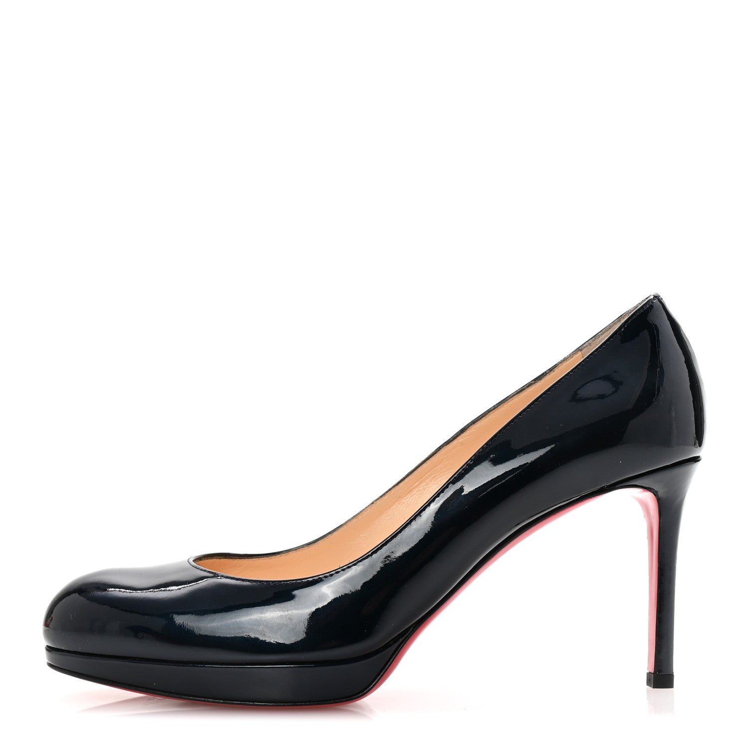 Christian Louboutin Metallic Patent New Simple 85 Pumps 39 Blue Khol 1 of 9