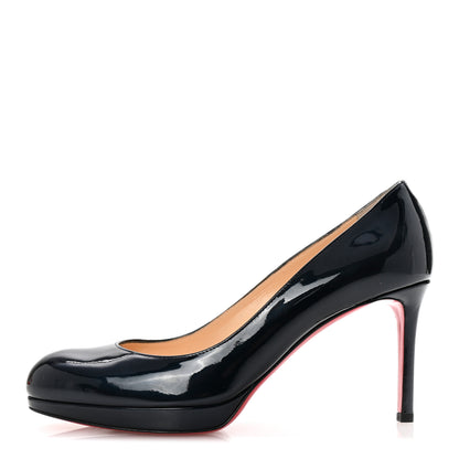 Christian Louboutin Metallic Patent New Simple 85 Pumps 39 Blue Khol 1 of 9
