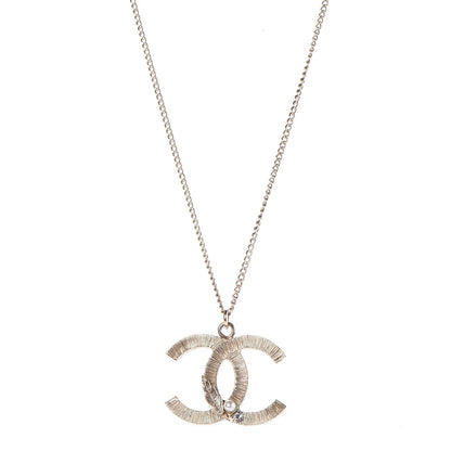 Chanel Pearl Crystal Feather CC Pendant Necklace Gold 1 of 6
