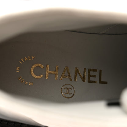 Chanel Shiny Goatskin Calfskin Quilted Lace Up Combat Boots 36 White Black 6 of 12