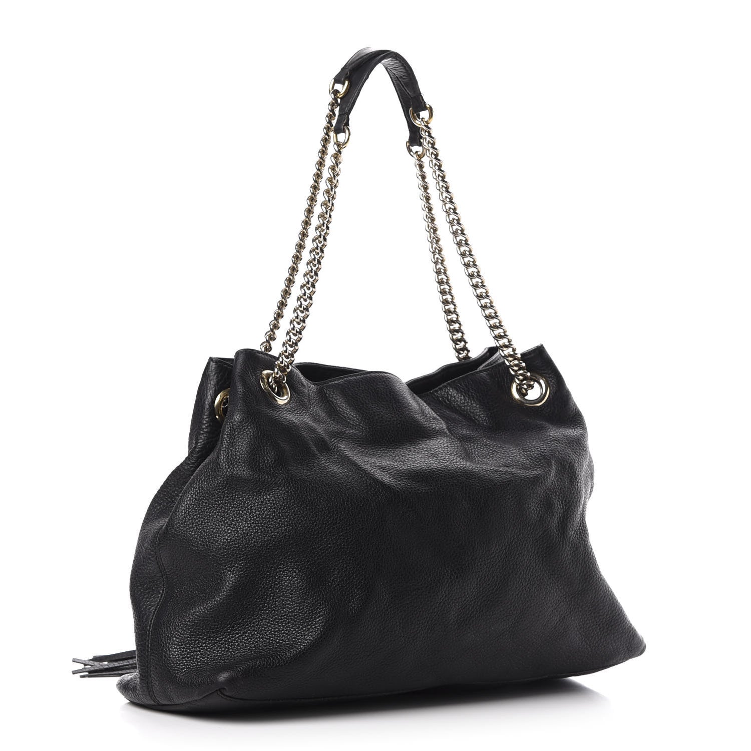 Gucci Pebbled Calfskin Medium Soho Chain Shoulder Bag Black 3 of 10