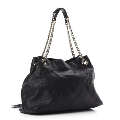 Gucci Pebbled Calfskin Medium Soho Chain Shoulder Bag Black 3 of 10