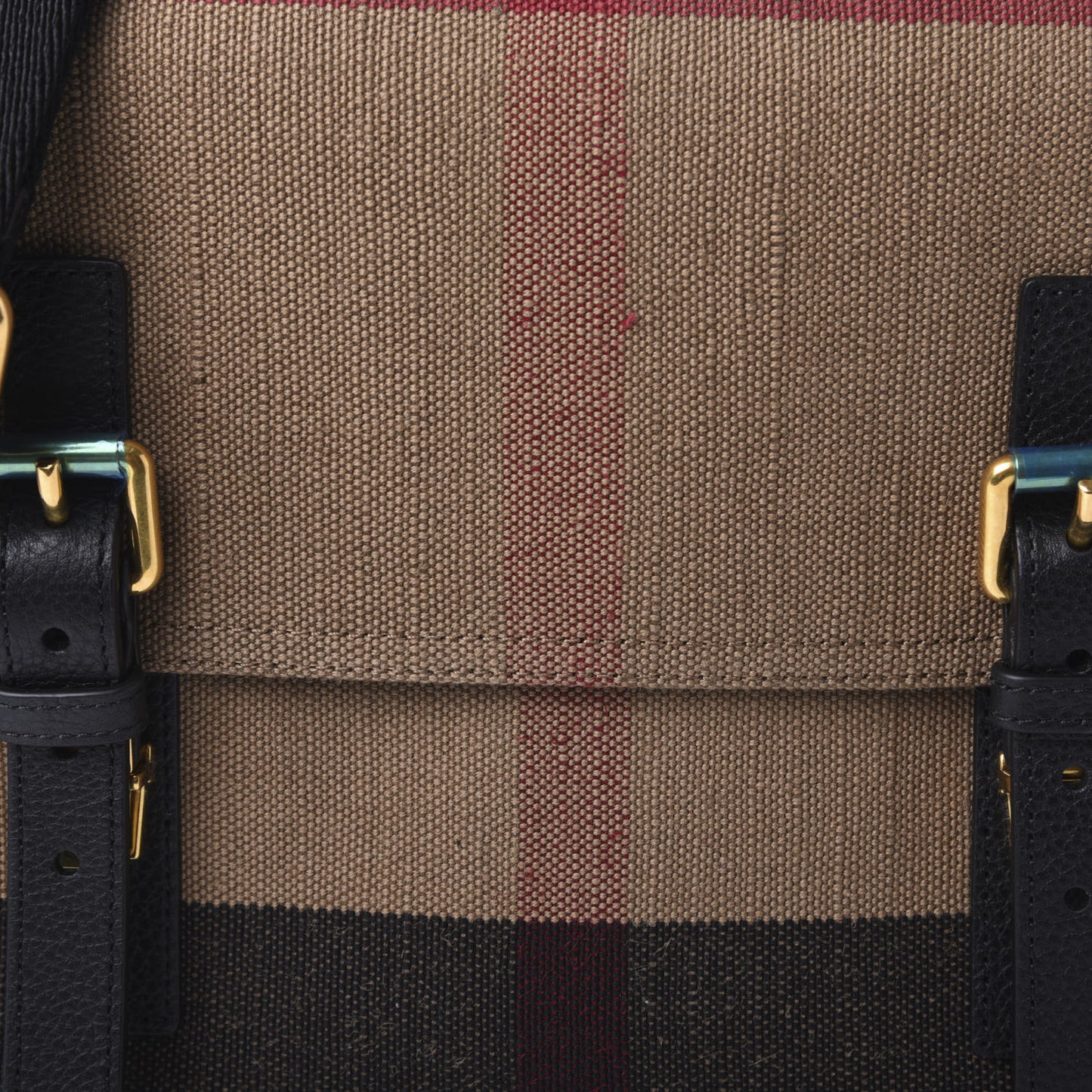 Canvas Mega Check Small Baildon Messenger Bag Black