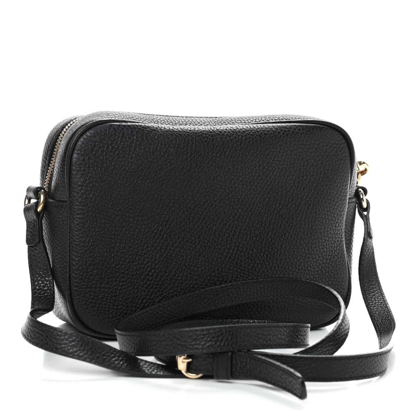 Pebbled Calfskin Small Soho Disco Bag Black