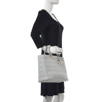 Christian Dior Lambskin Cannage Large Lady Dior Grey 2 of 11