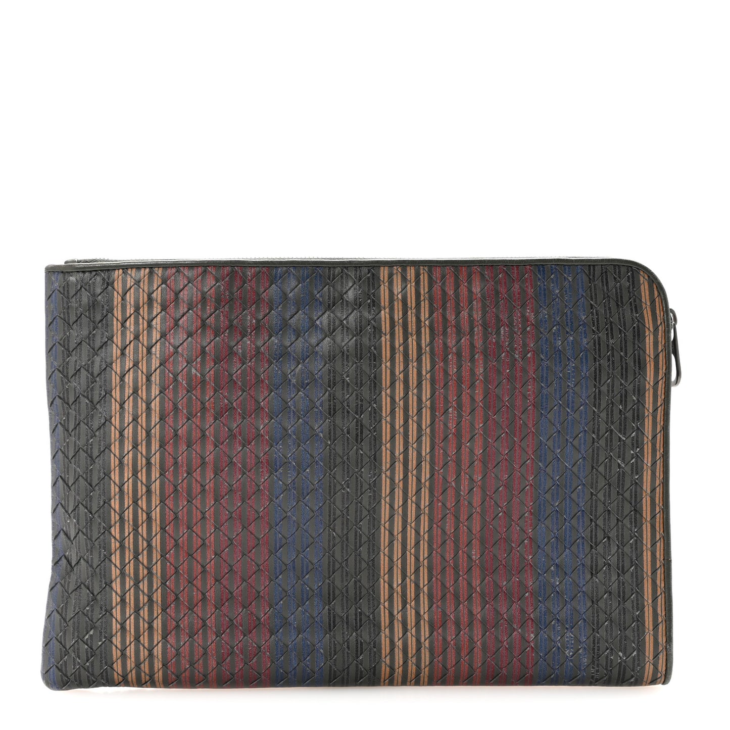 Nappa Intrecciato Stripe Document Case Shadow Multicolor