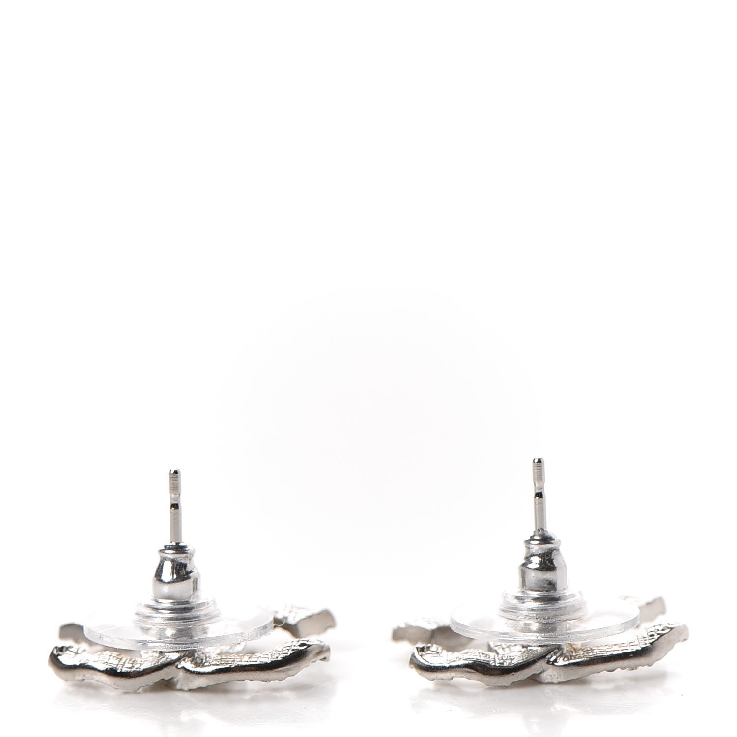 Chanel Crystal CC Earrings Silver 3 of 5