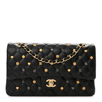 Chanel Lambskin Quilted Studded Medium Double Flap Black 1 of 11
