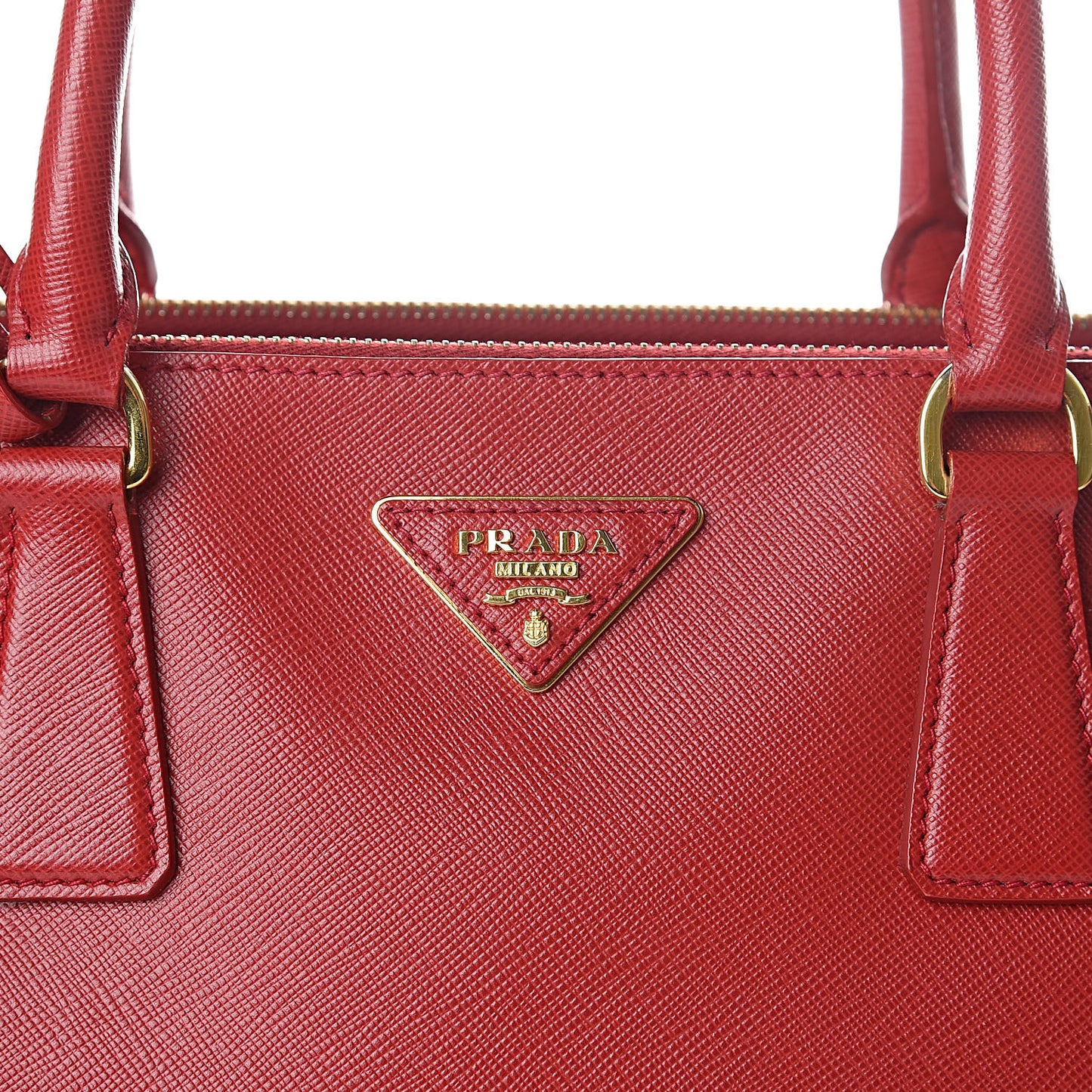 Saffiano Medium Galleria Double Zip Tote Fuoco