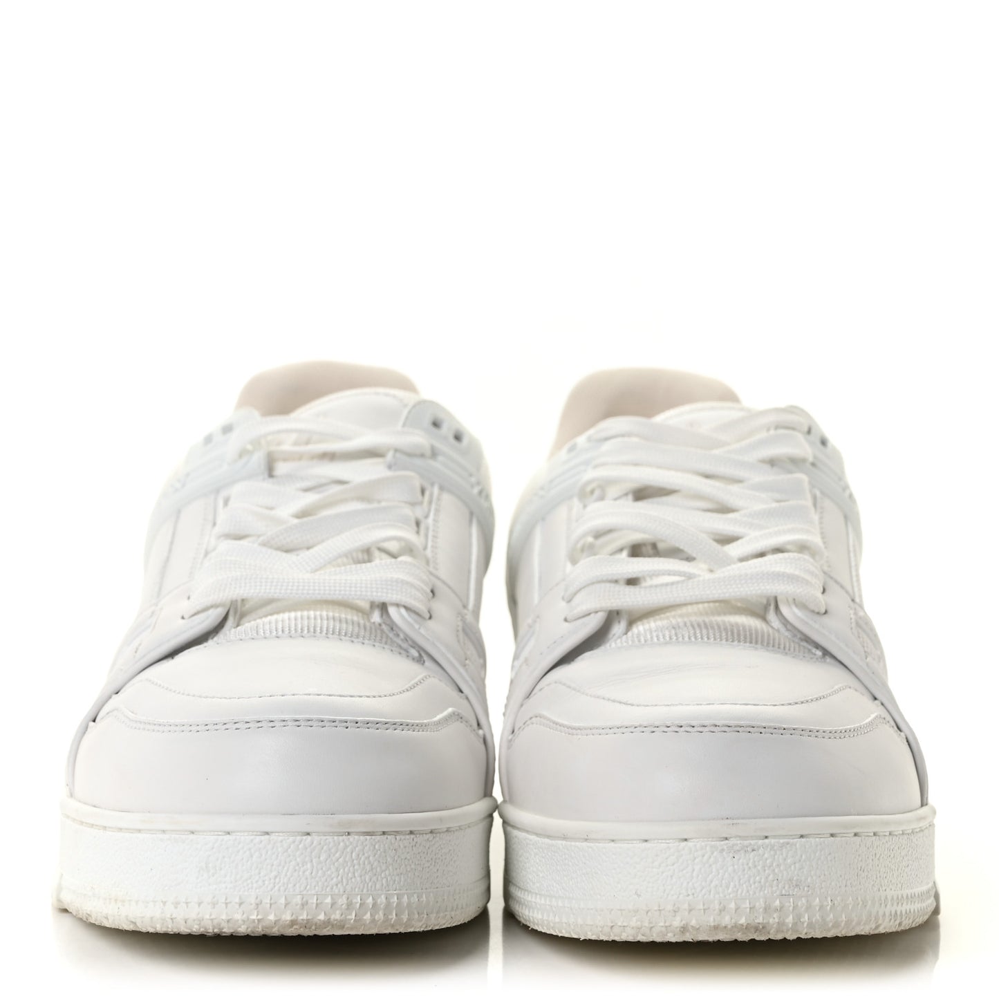 Calfskin Mens LV Trainer Sneakers 8.5 White