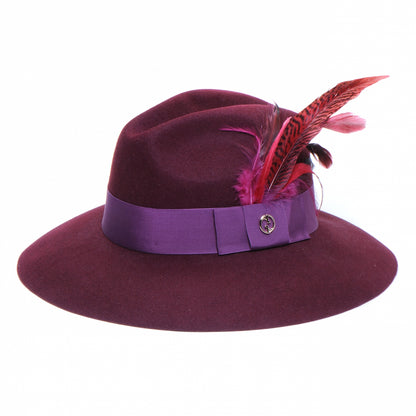 Gucci Felt and Pheasant Feather GG Trilby Hat Burgundy 1 of 6