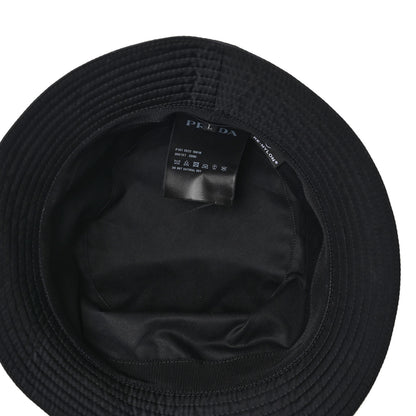 Prada Re-Nylon Metal Triangle Logo Mens Bucket Hat L Black 7 of 8