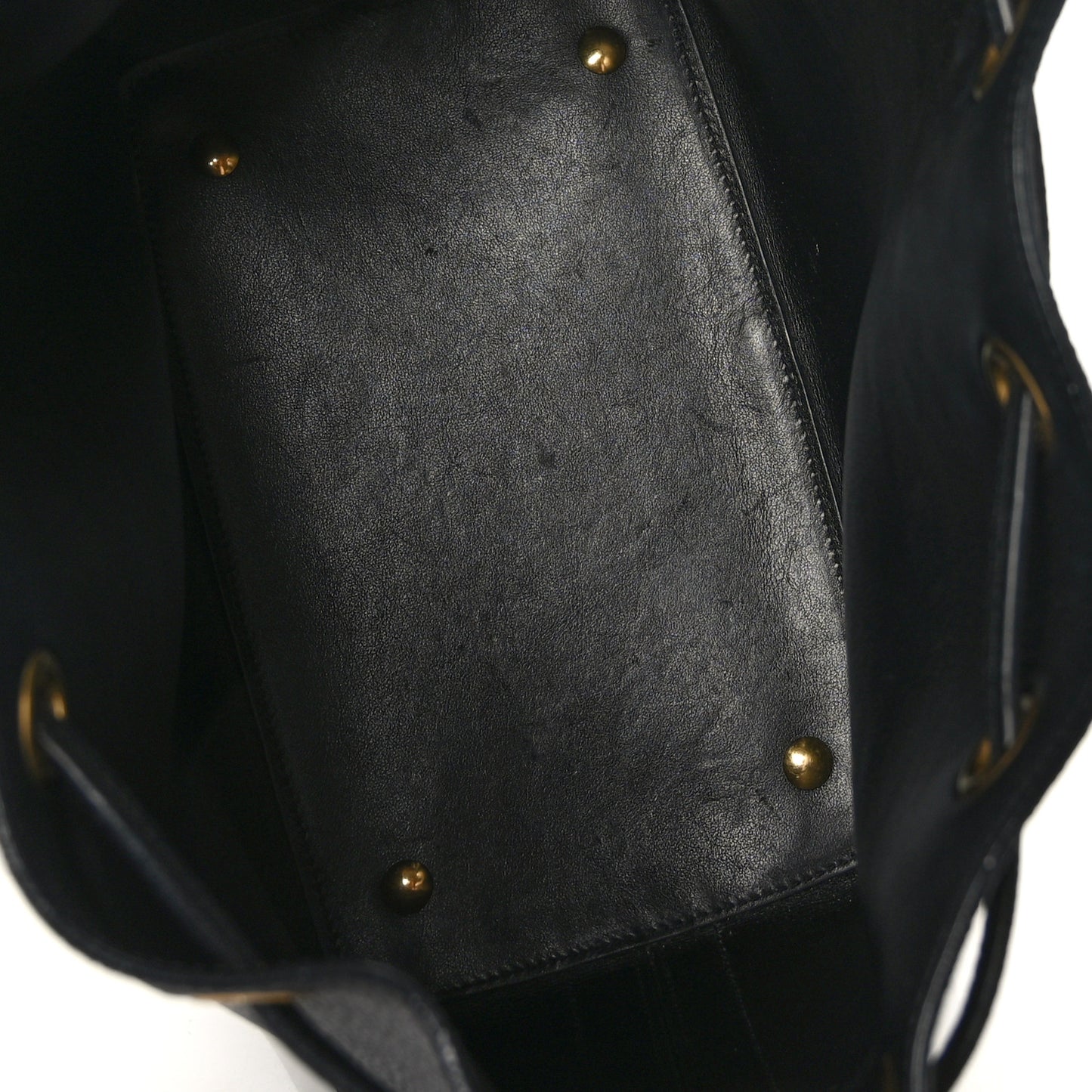 Grained Calfskin Medium Emmanuelle Bucket Bag Black