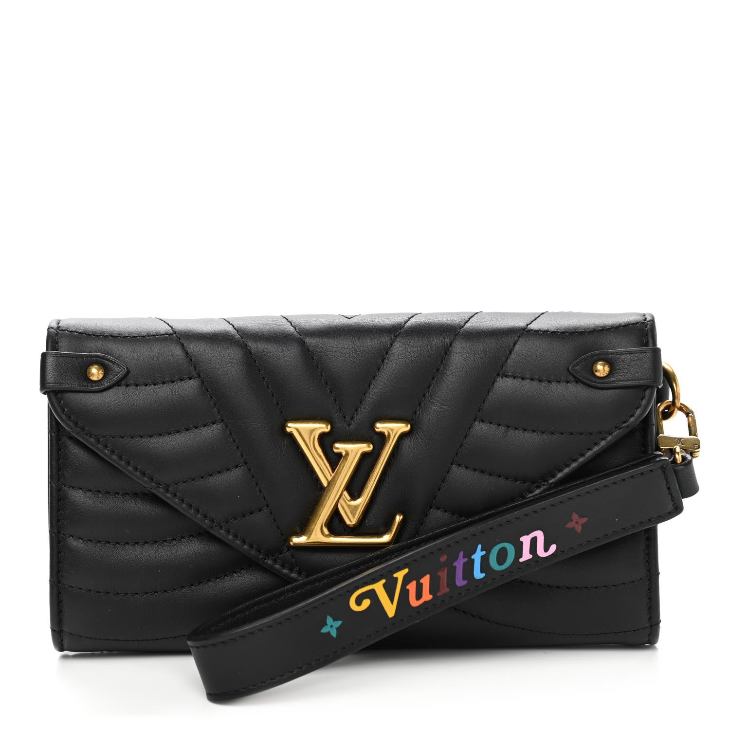 Louis Vuitton Calfskin New Wave Long Wallet Black 1 of 6