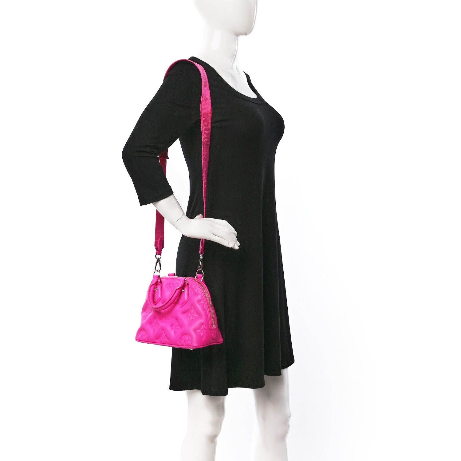 Louis Vuitton Calfskin Bubblegram Alma BB Rose Miami 2 of 9